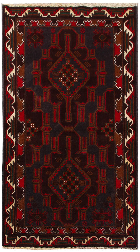 Super Baluchi Rug – Classic Tribal Pattern, 85 x 125 cm