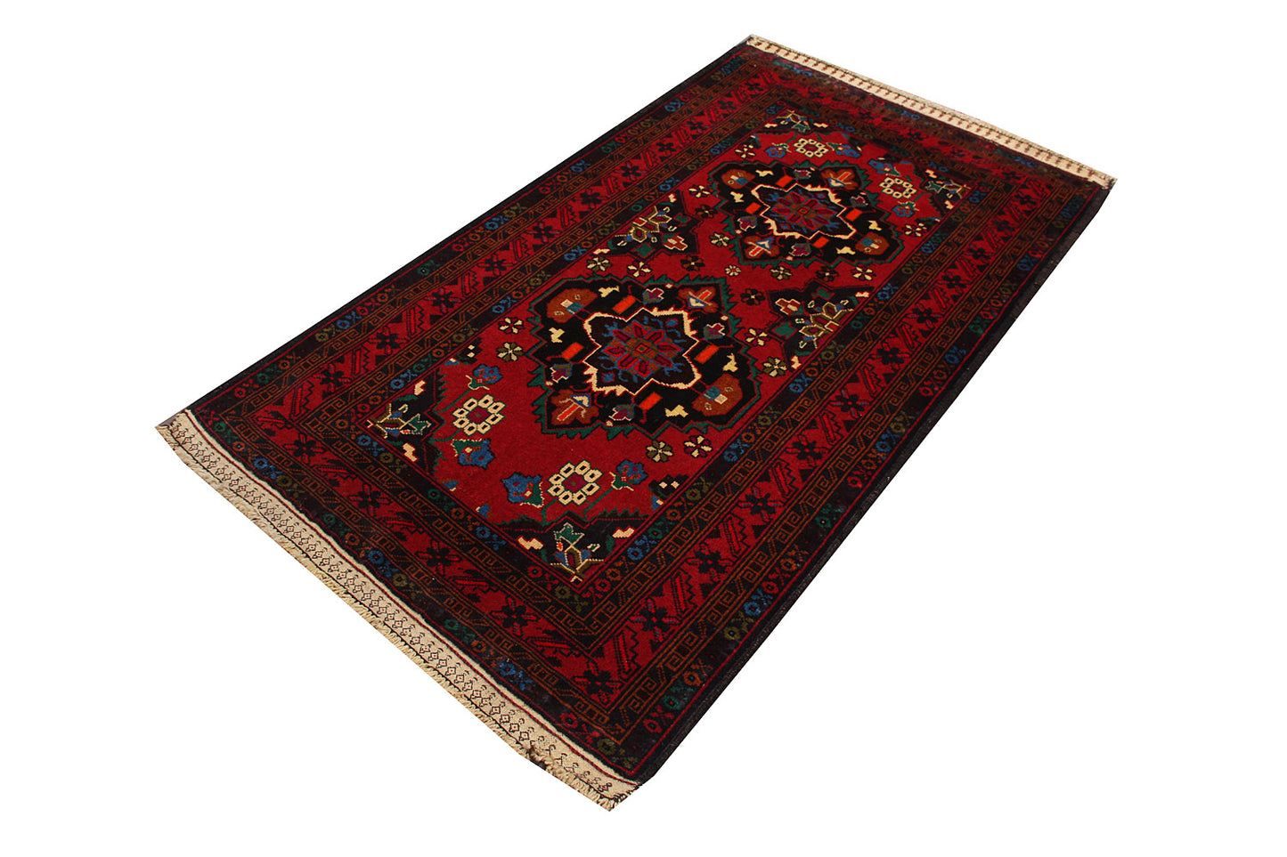 Super Baluchi Rug – Tribal Geometric Accent, 85 x 125 cm