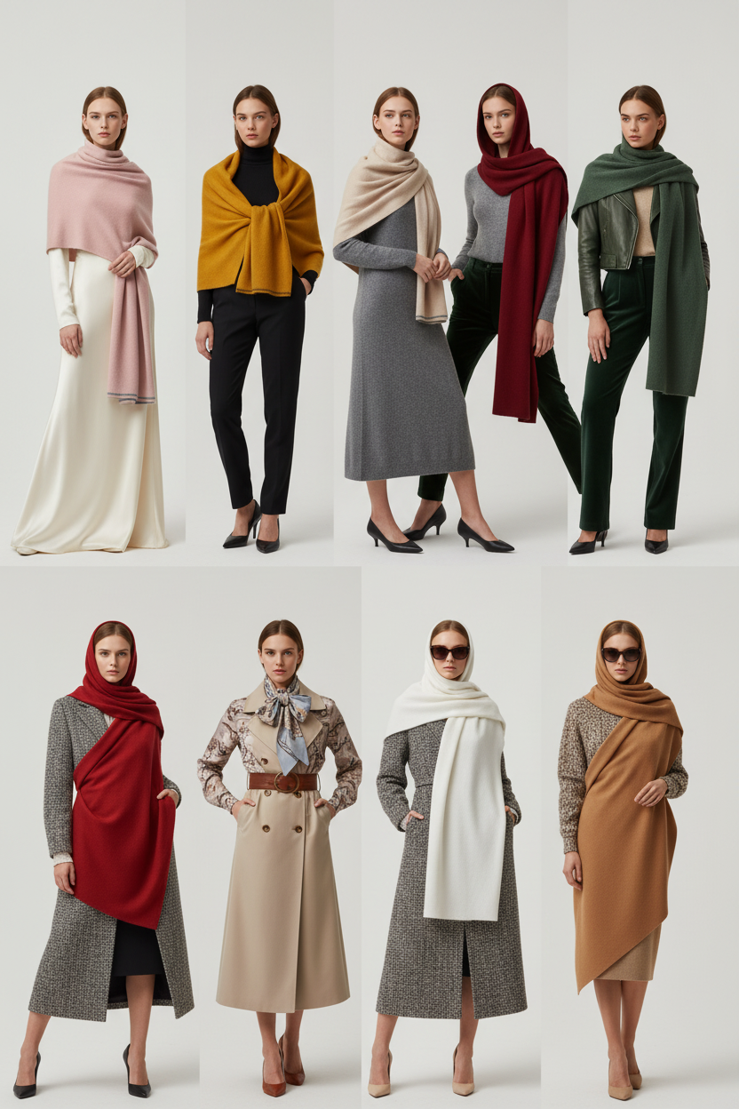 Pure Cashmere Scarves about 26 x 76 inches approx