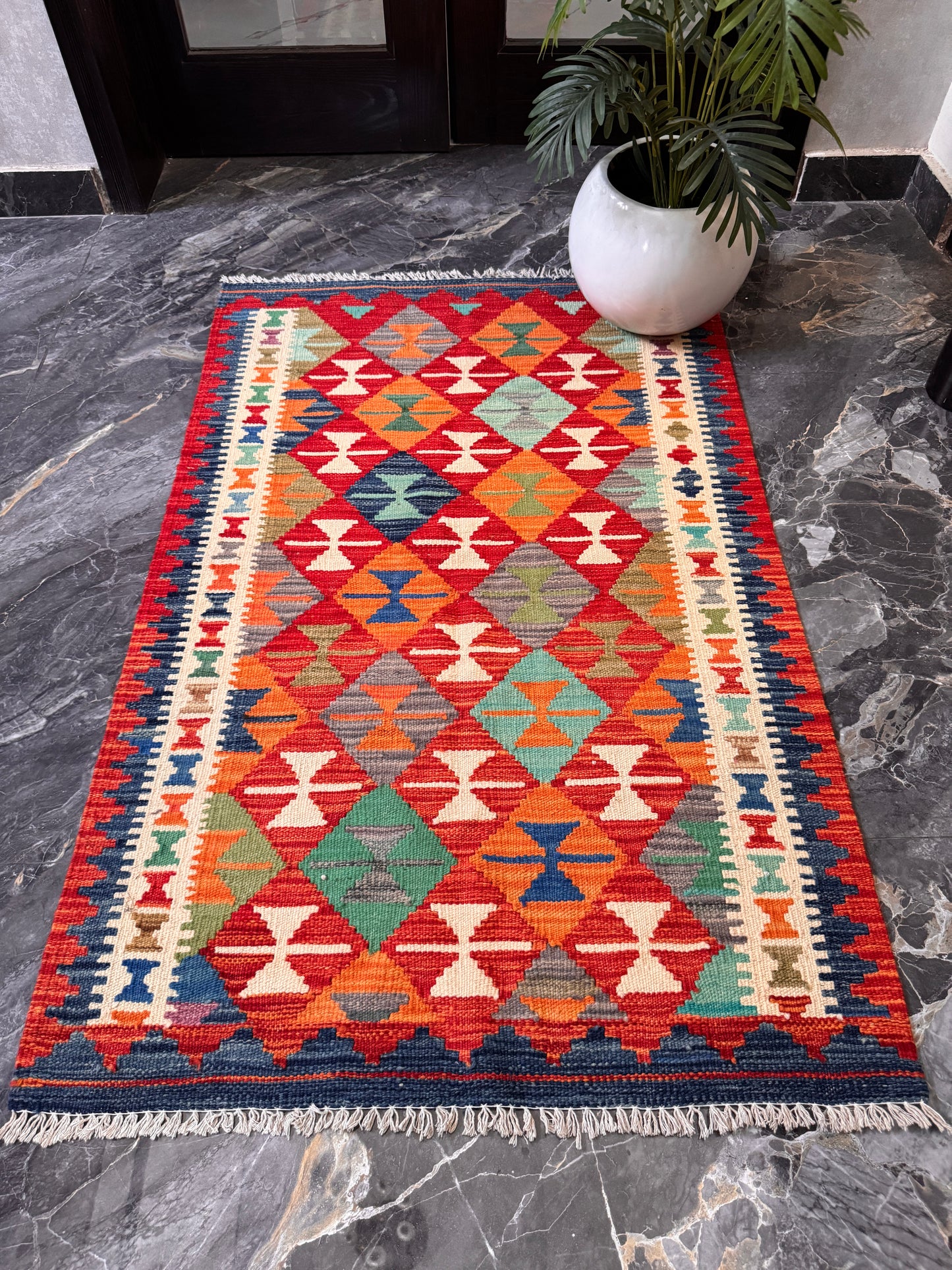 Hand Woven Flat Kilim 3 x 5 ft