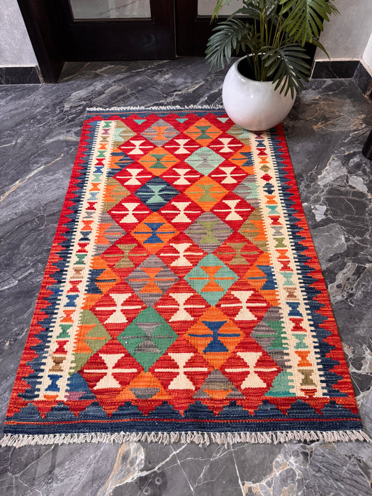 Hand Woven Flat Kilim 3 x 5 ft
