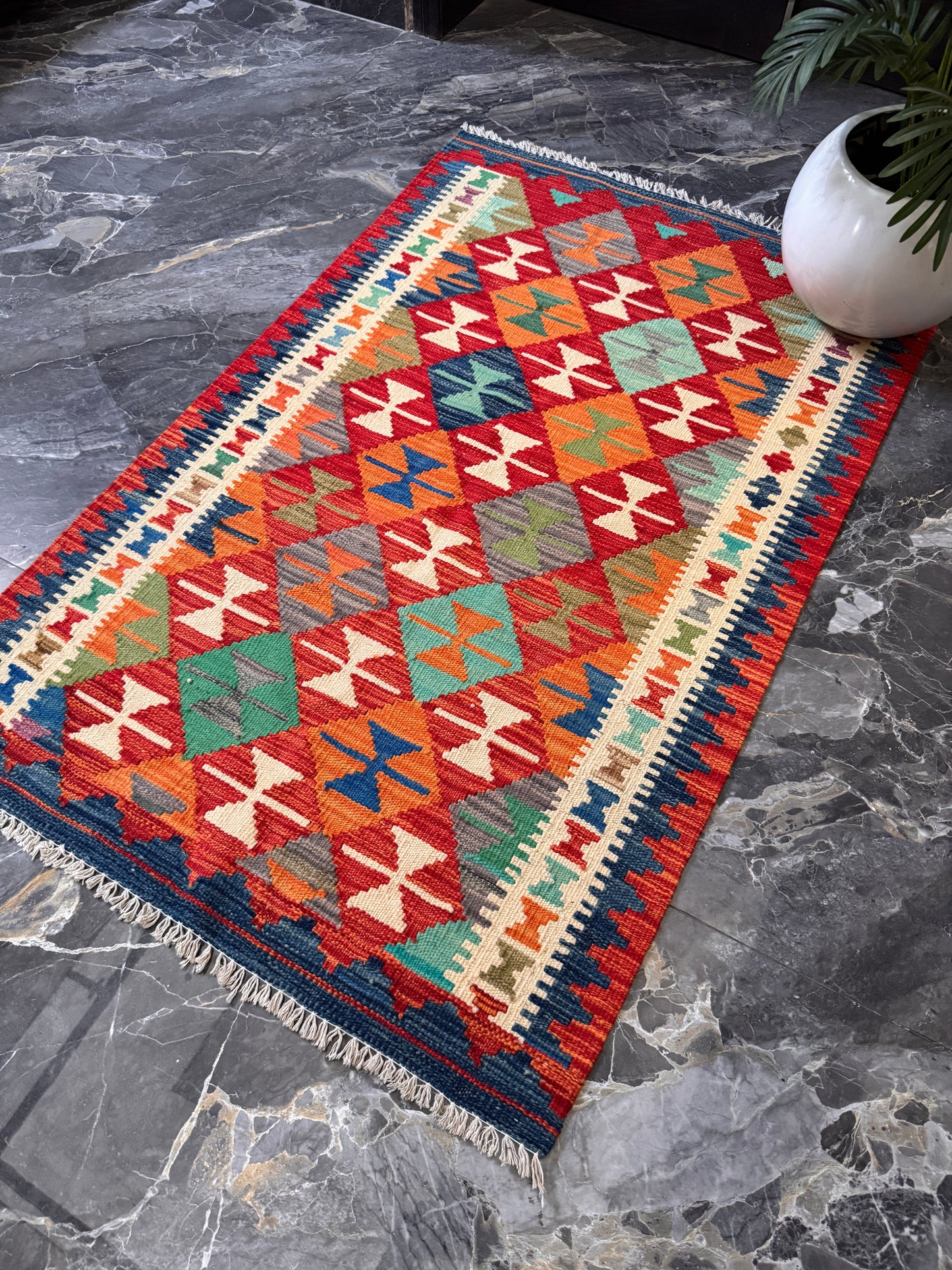 Hand Woven Flat Kilim 3 x 5 ft