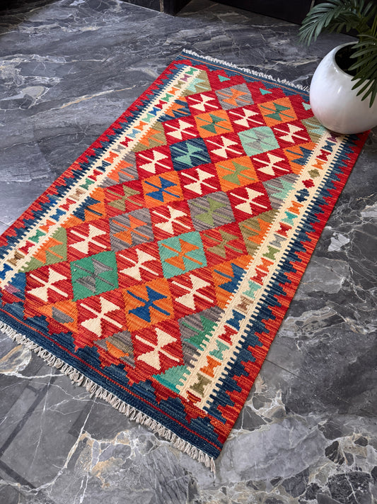 Hand Woven Flat Kilim 3 x 5 ft