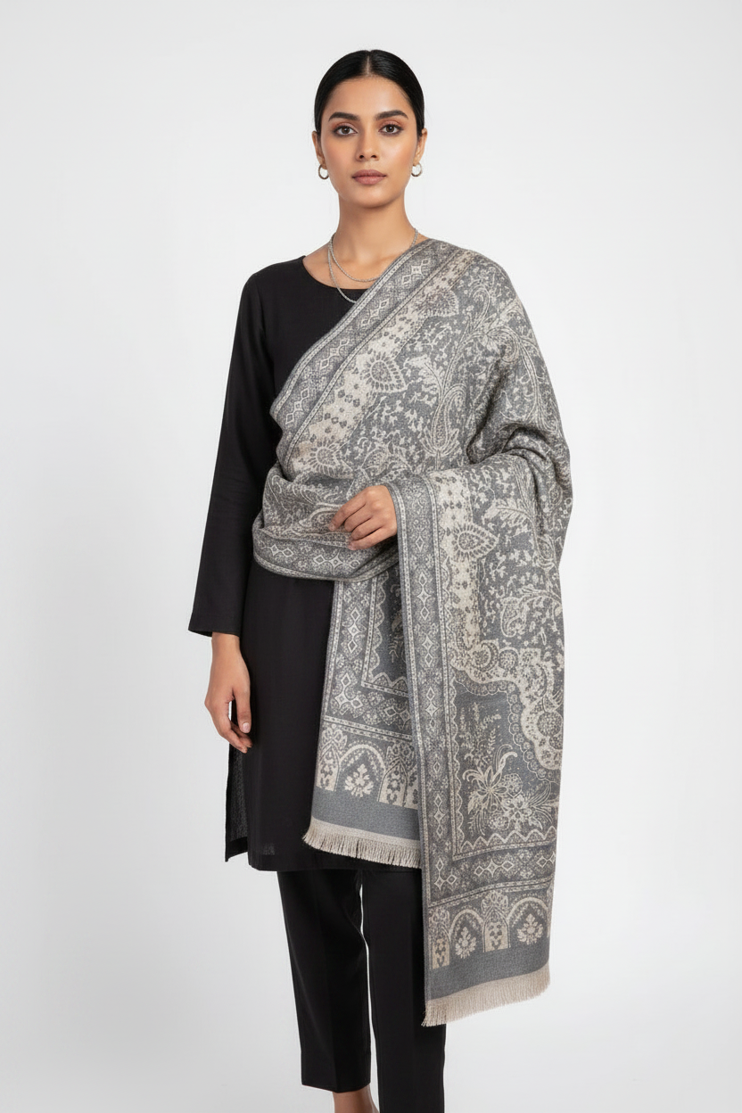 Cashmere Stole Jamawar 28 x 80 inches (approx)