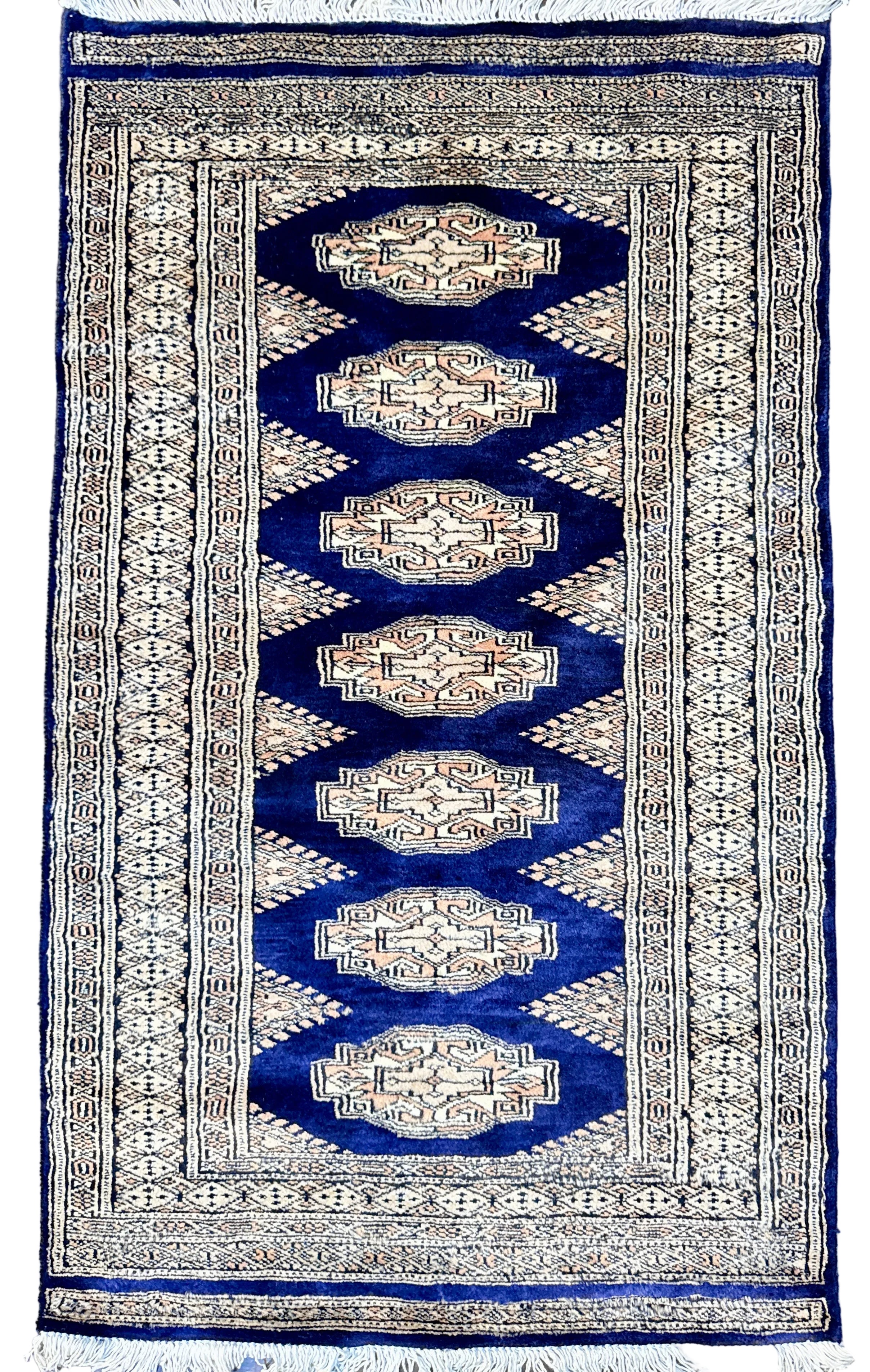 Hand Knotted Pakistani Bokhara Rug 2.5 x 4 ft