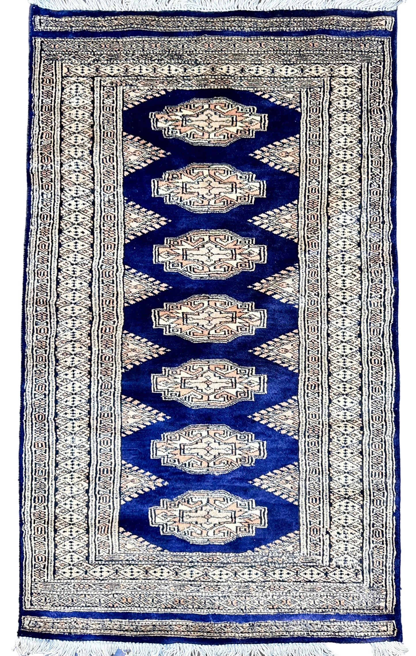 Hand Knotted Pakistani Bokhara Rug 2.5 x 4 ft