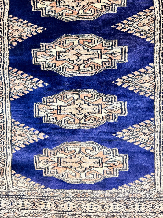 Hand Knotted Pakistani Bokhara Rug 2.5 x 4 ft