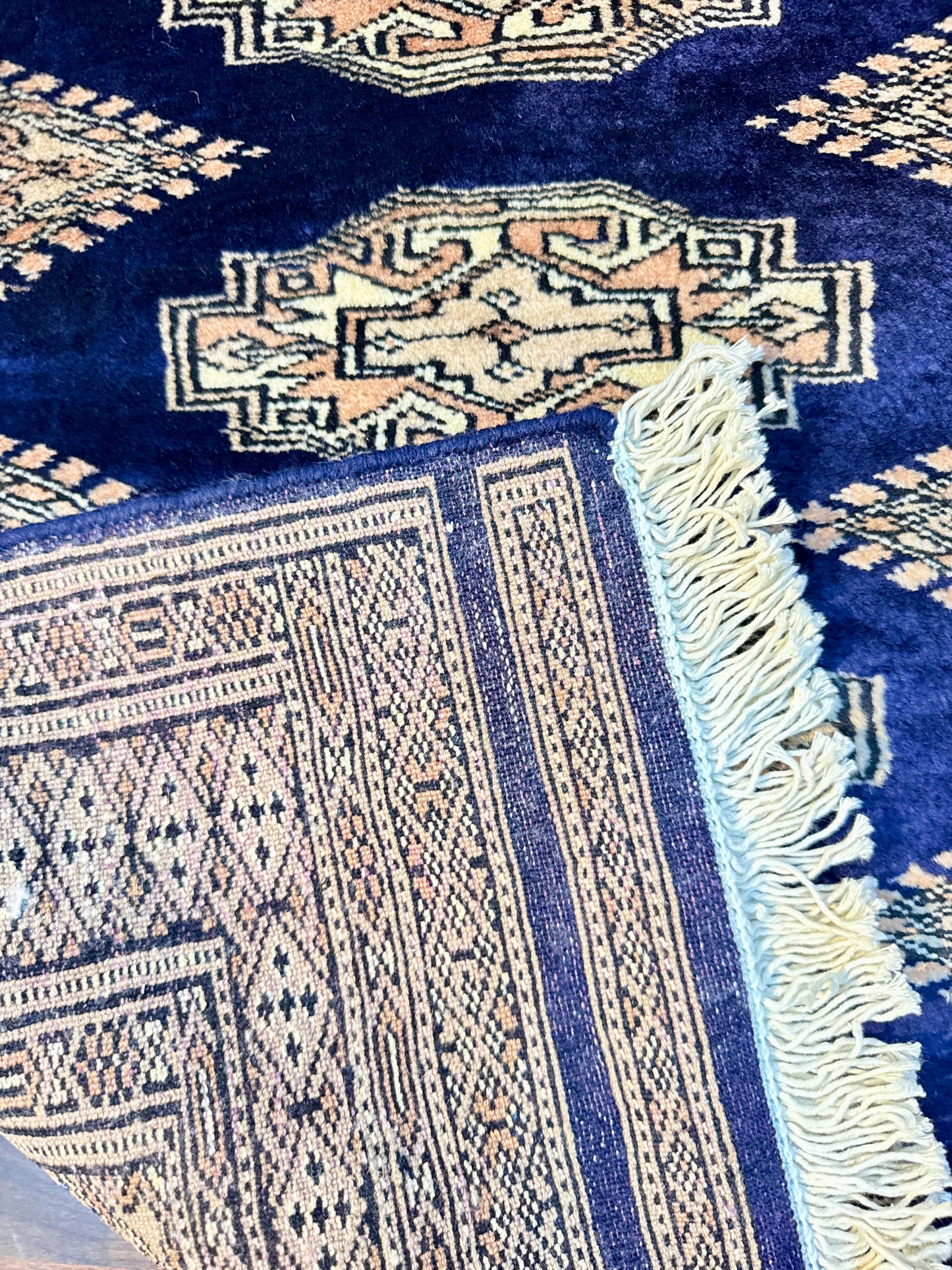 Hand Knotted Pakistani Bokhara Rug 2.5 x 4 ft
