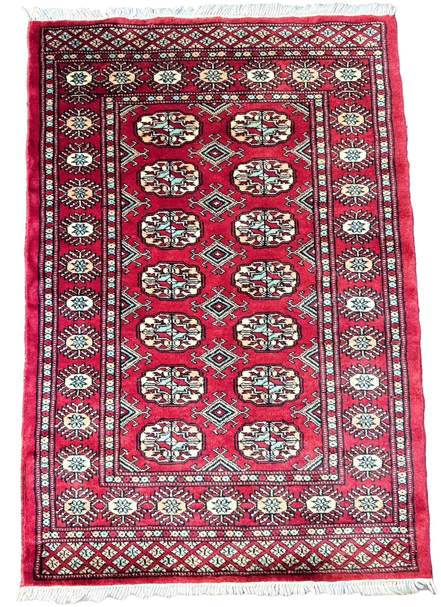 Hand Knotted Traditional Bokhara Rug 2.5 x 4 ft
