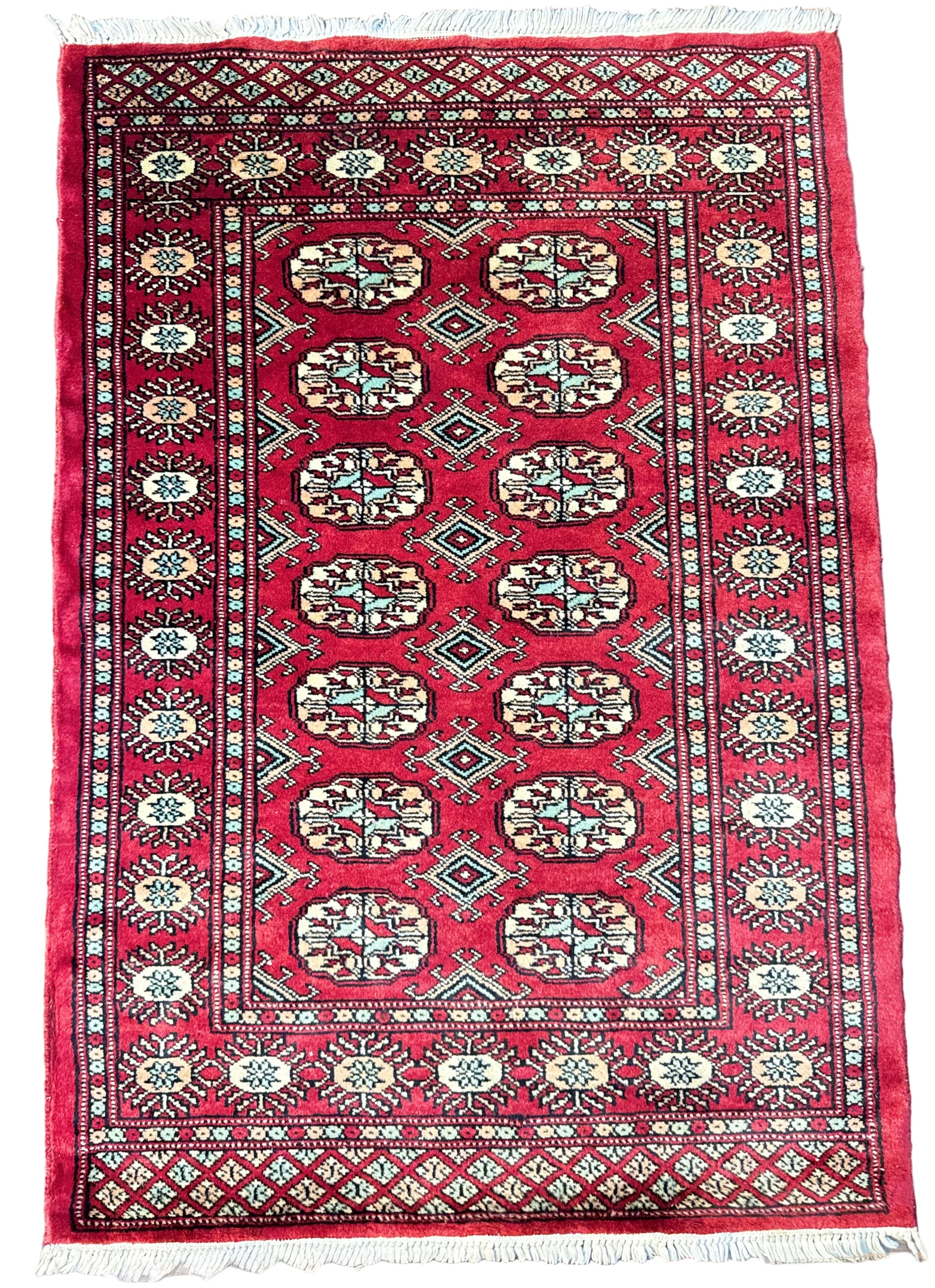 Hand Knotted Traditional Bokhara Rug 2.5 x 4 ft