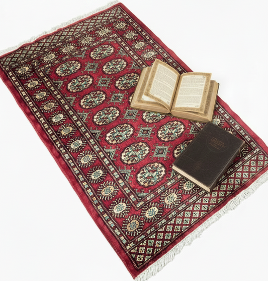 Hand Knotted Traditional Bokhara Rug 2.5 x 4 ft