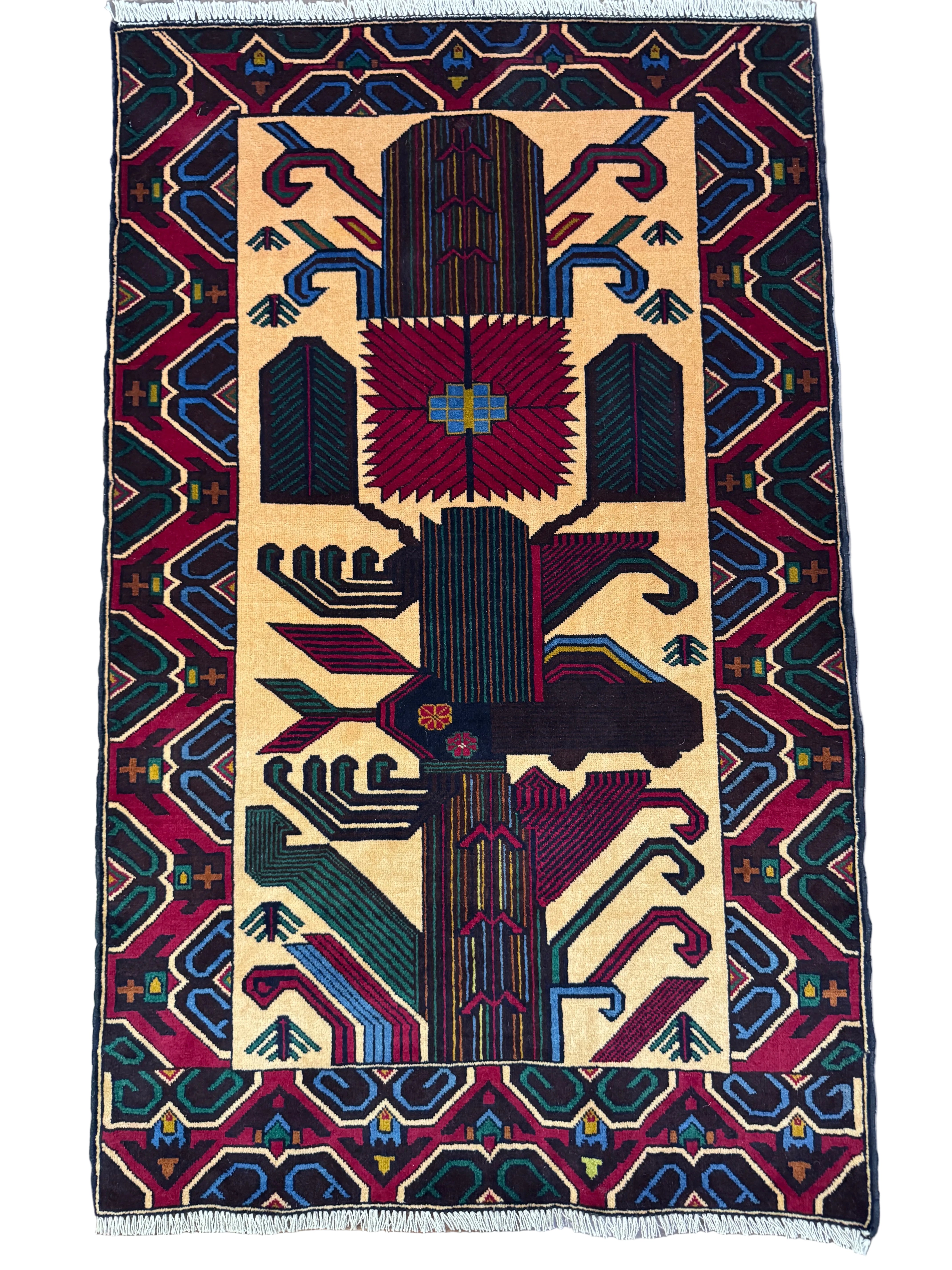 Hand Knotted Fine Baluchi Rugs 85 x 135 cms approx