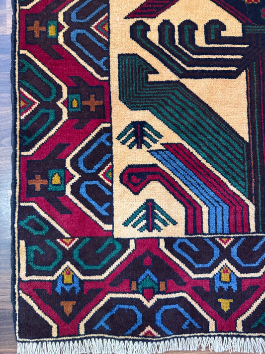 Hand Knotted Fine Baluchi Rugs 85 x 135 cms approx