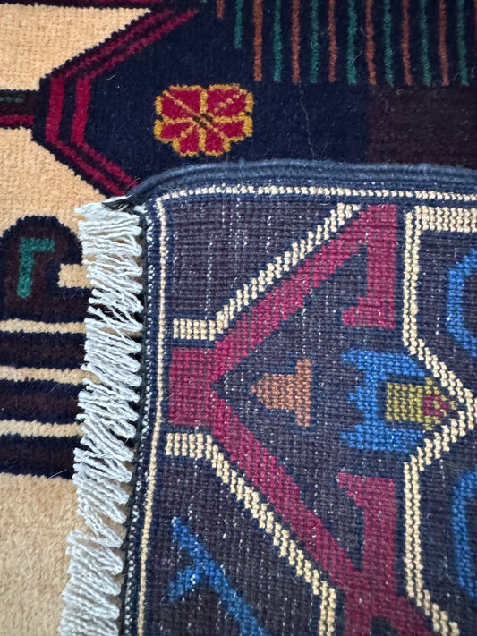 Hand Knotted Fine Baluchi Rugs 85 x 135 cms approx