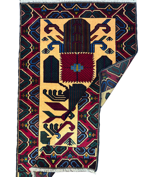 Hand Knotted Fine Baluchi Rugs 85 x 135 cms approx