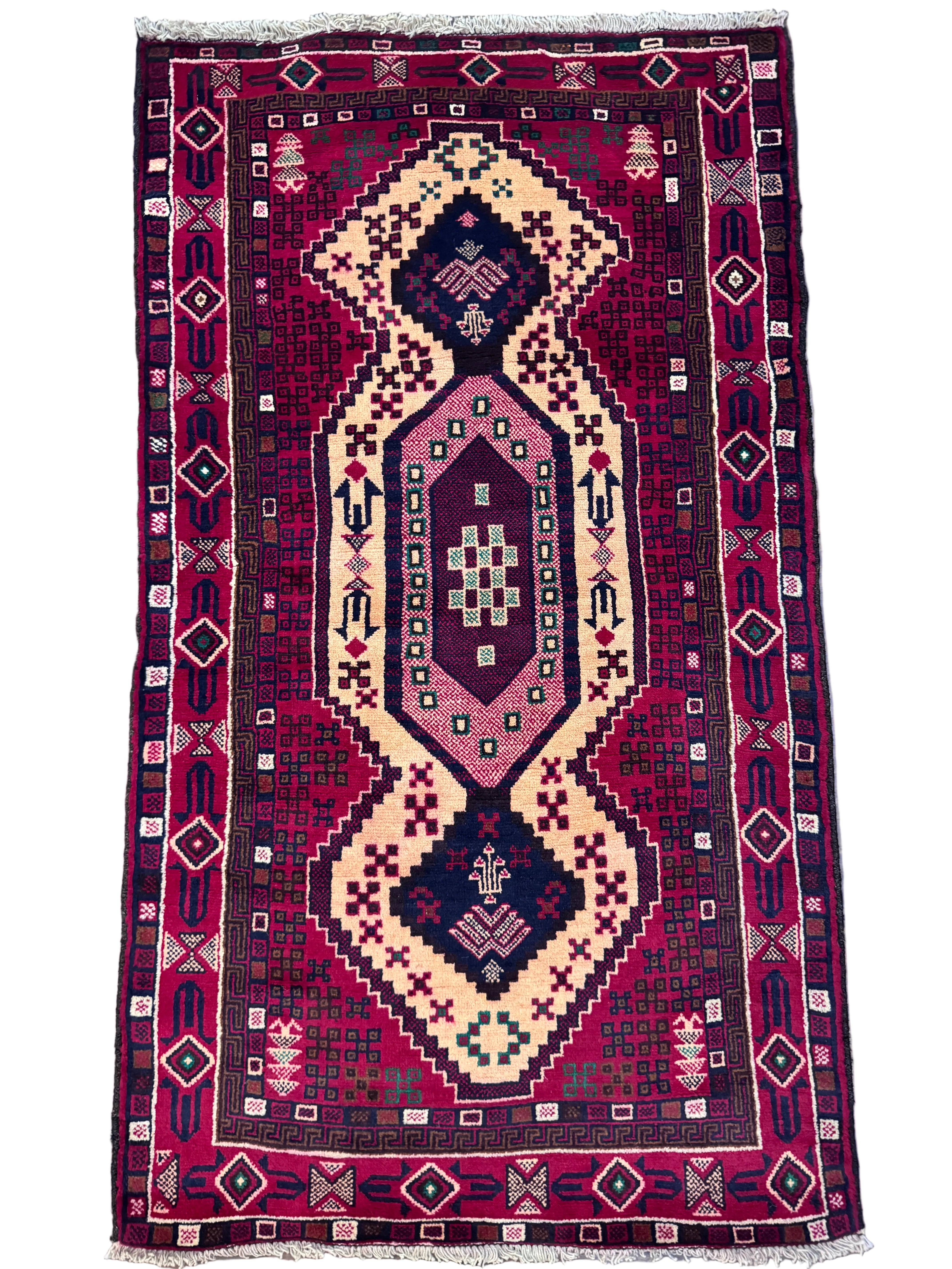 Hand knotted baluchi Rug 84 x 148 cms approx
