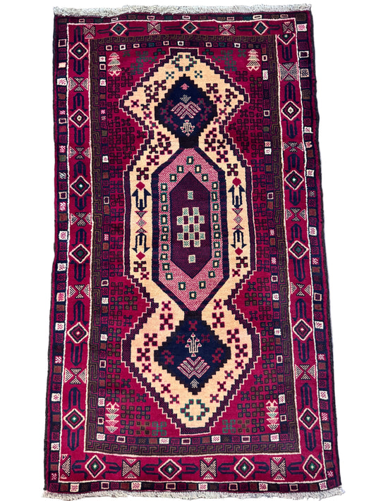 Hand knotted baluchi Rug 84 x 148 cms approx