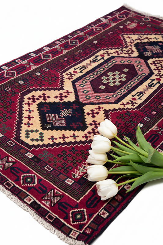 Hand knotted baluchi Rug 84 x 148 cms approx
