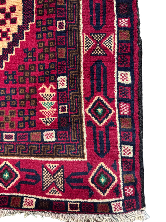 Hand knotted baluchi Rug 84 x 148 cms approx