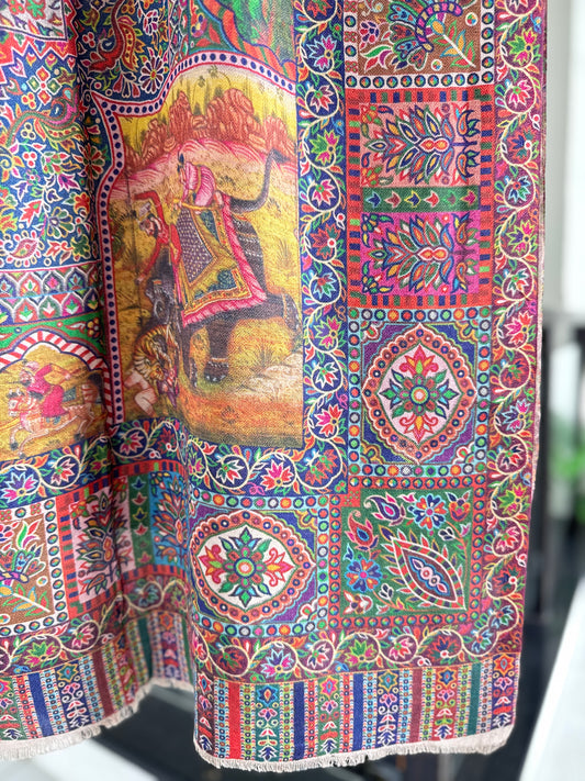 Printed Shawl Mughal Art 45 x 90 inches
