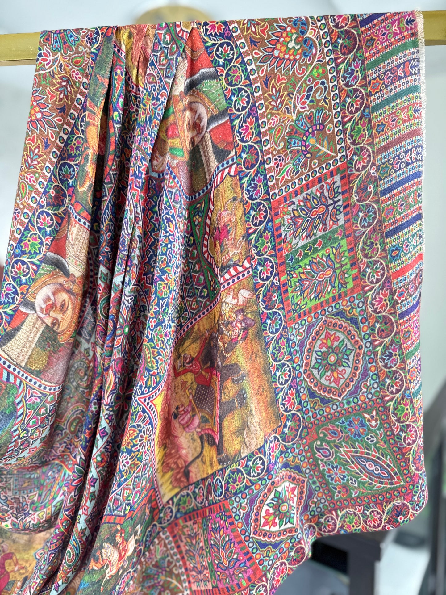 Printed Shawl Mughal Art 45 x 90 inches