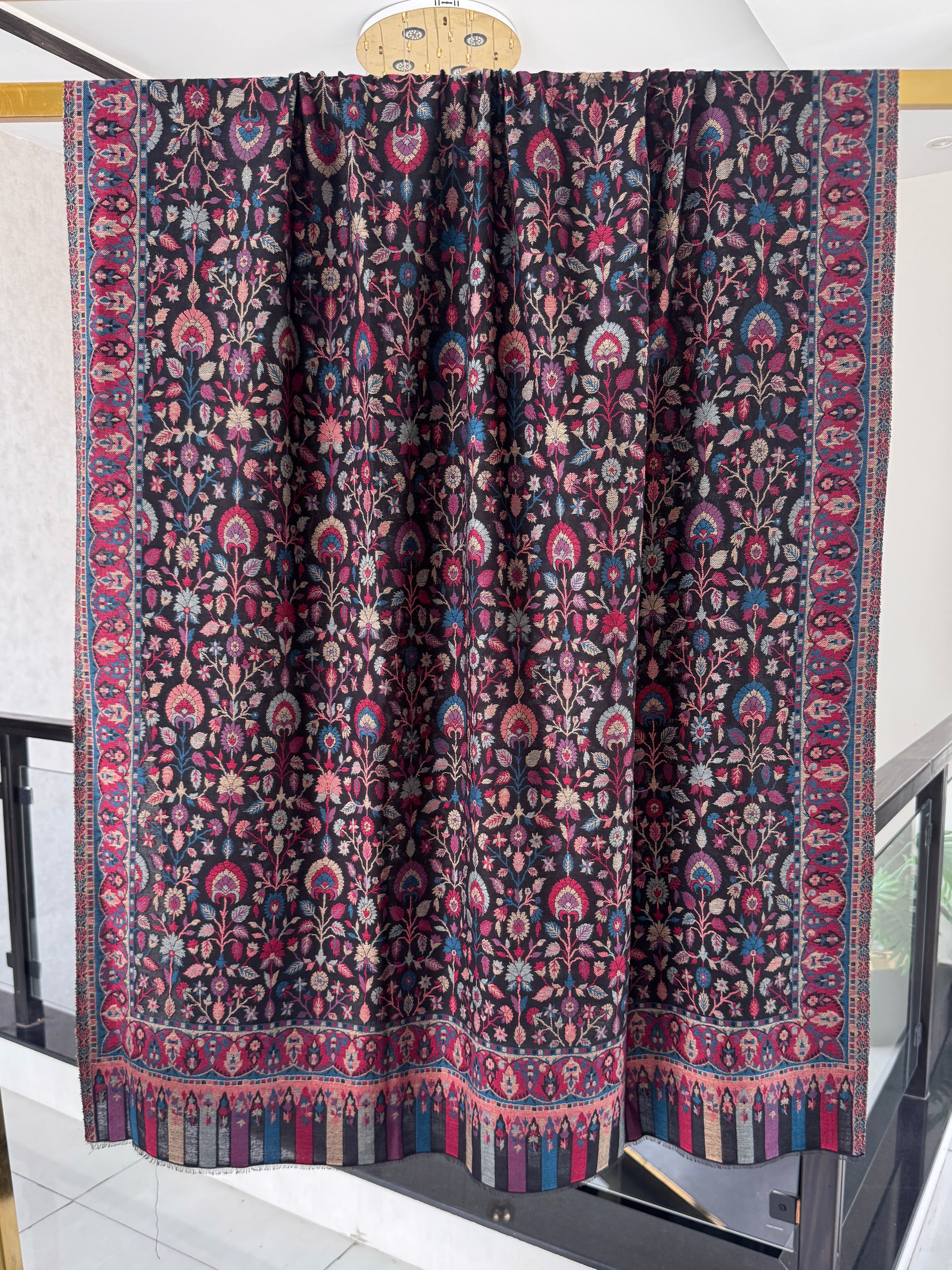 Black Kani shawl, 40x80 inches