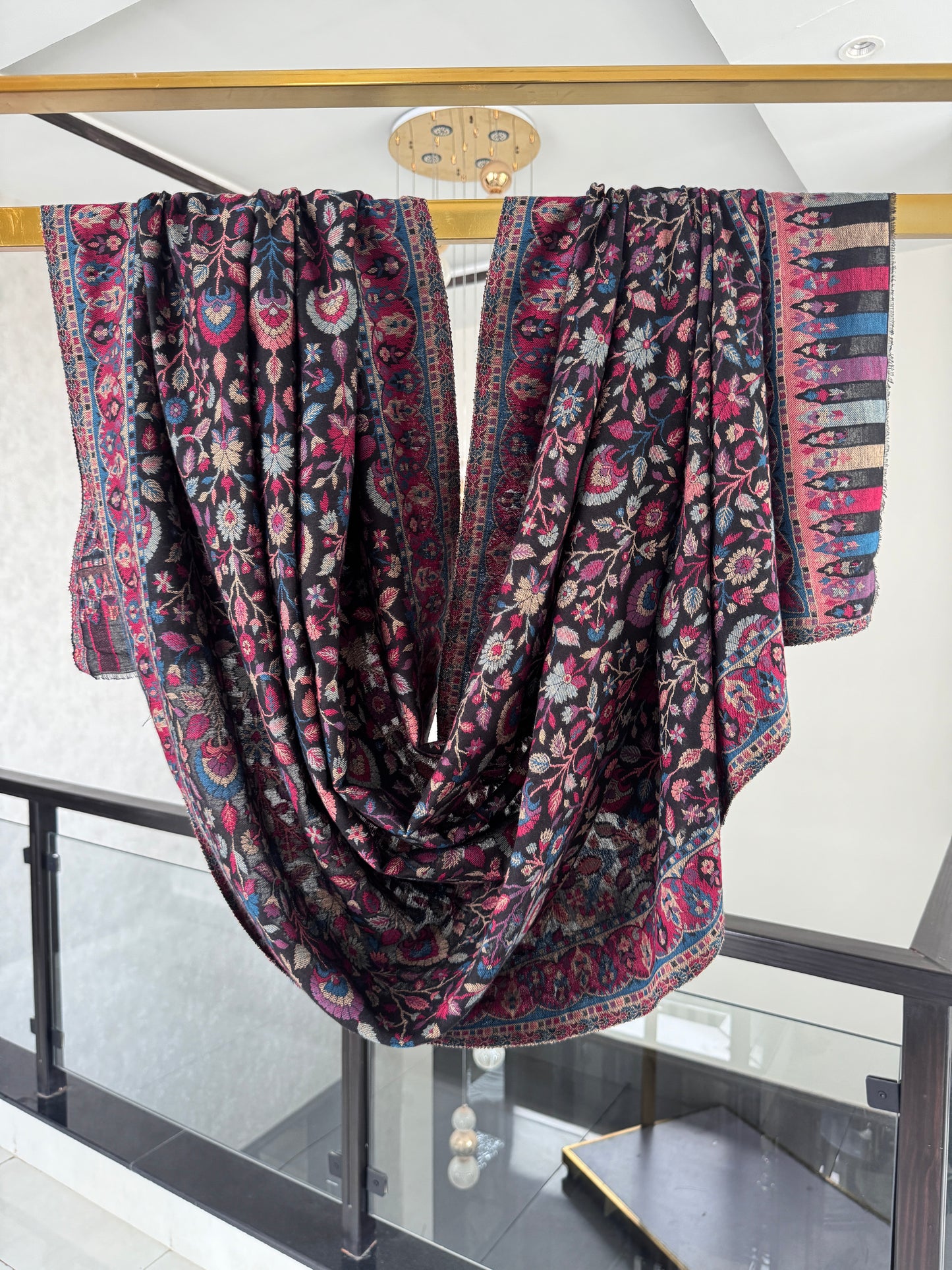 Black Kani shawl 40 x 80 inches approx