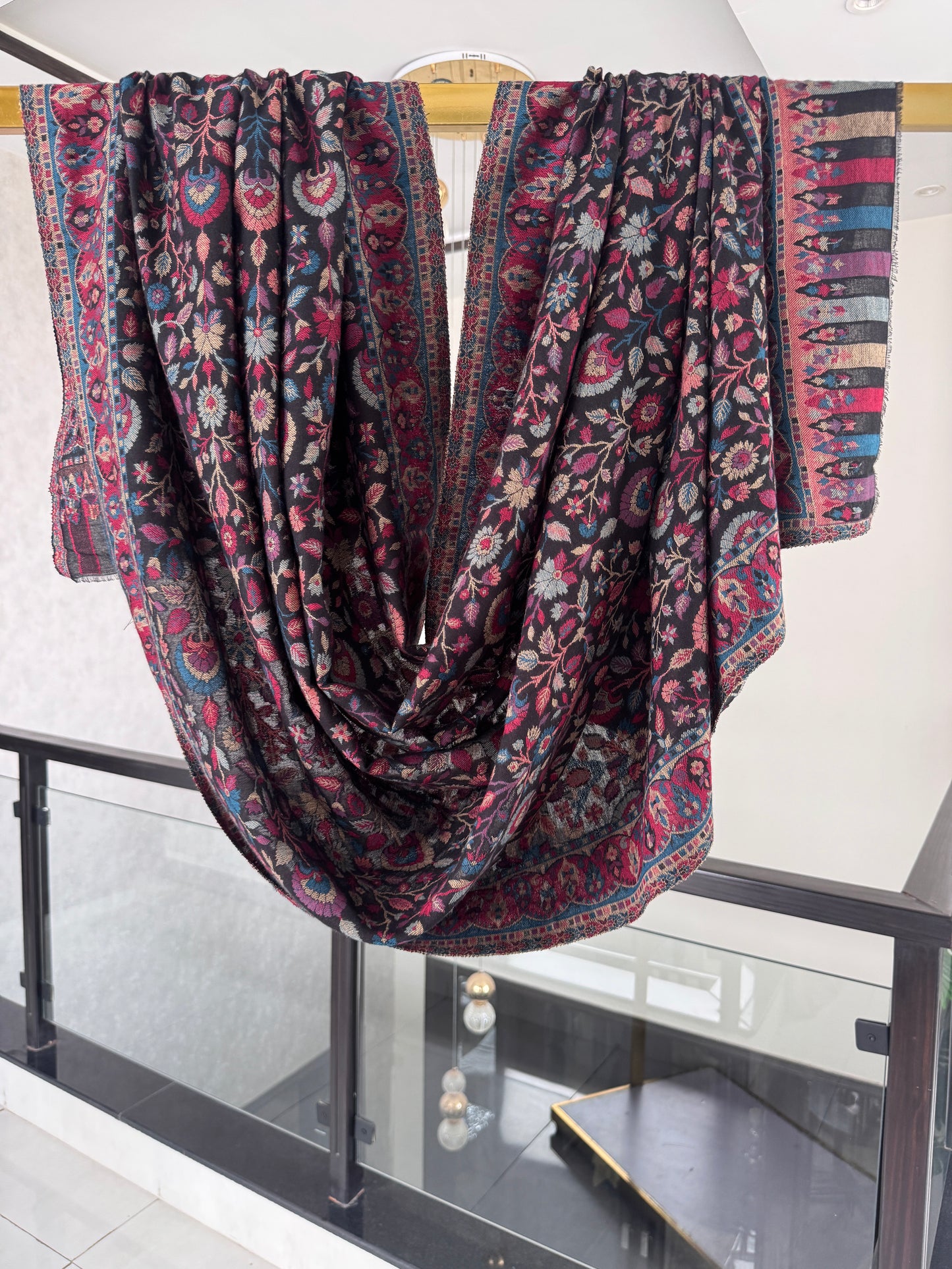 Black Kani shawl 40 x 80 inches approx