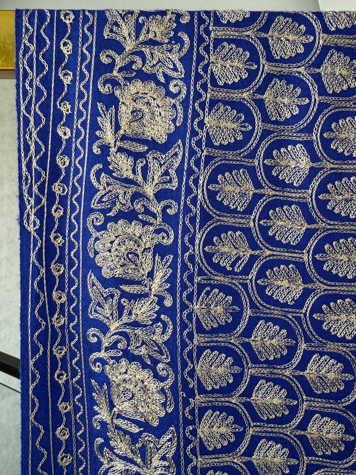 Light Pashmina intricate Embroidery Blue Stole 28 x 80 inches approx
