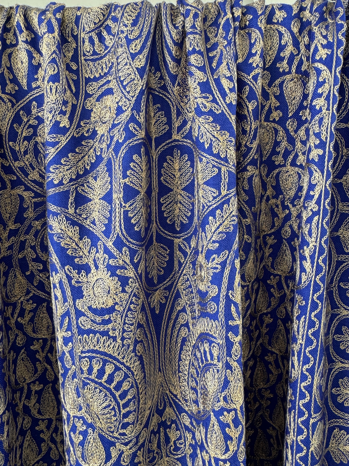 Light Pashmina intricate Embroidery Blue Stole 28 x 80 inches approx