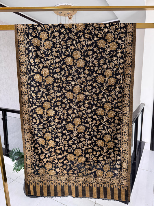 Kani Weave Pashmina Stole – Toosh Silk Blend, 28x80 inches