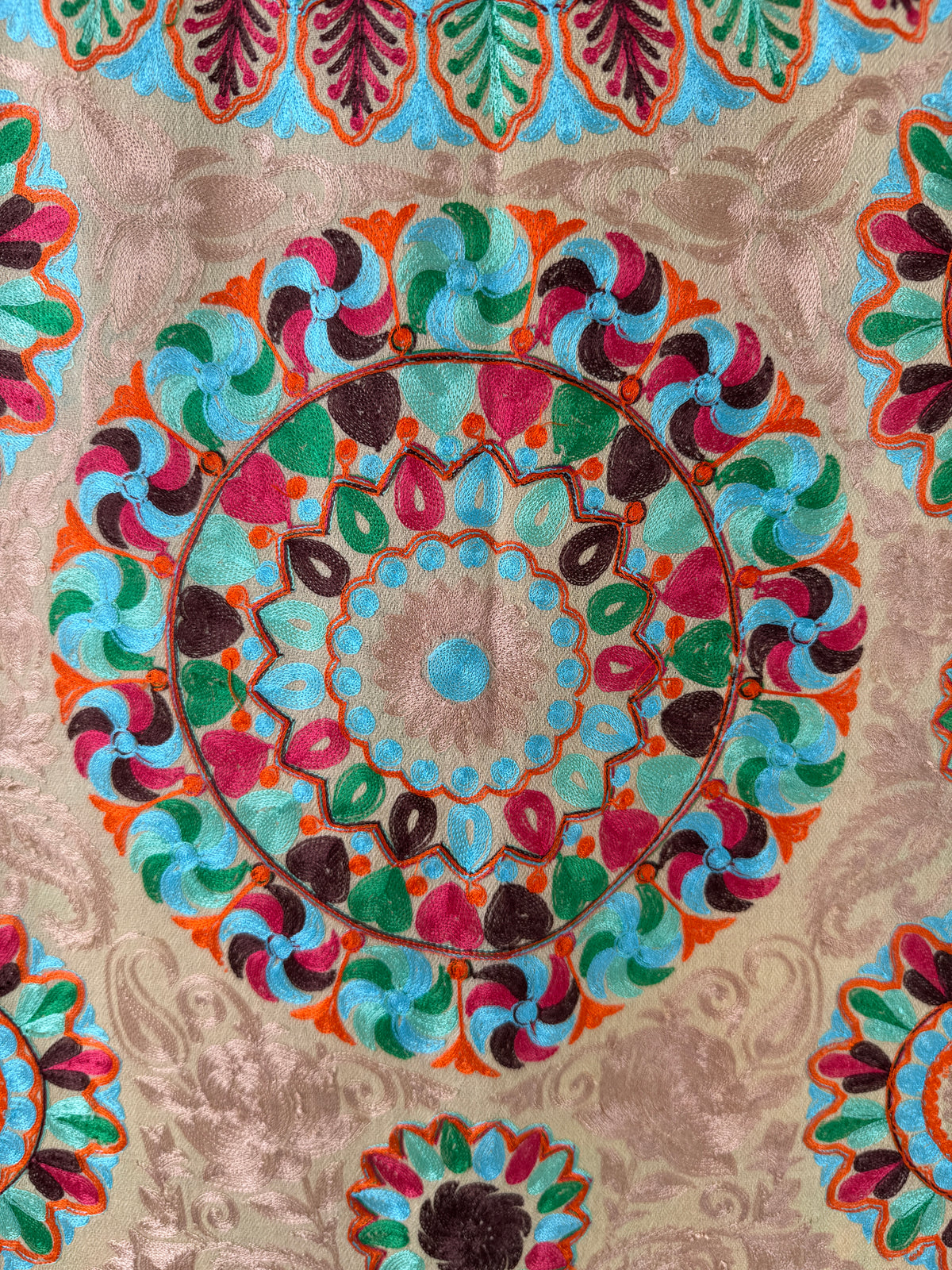 Hand Embroidered Pashmina Stole – Toosh Silk Blend II, 28x80 inches approx