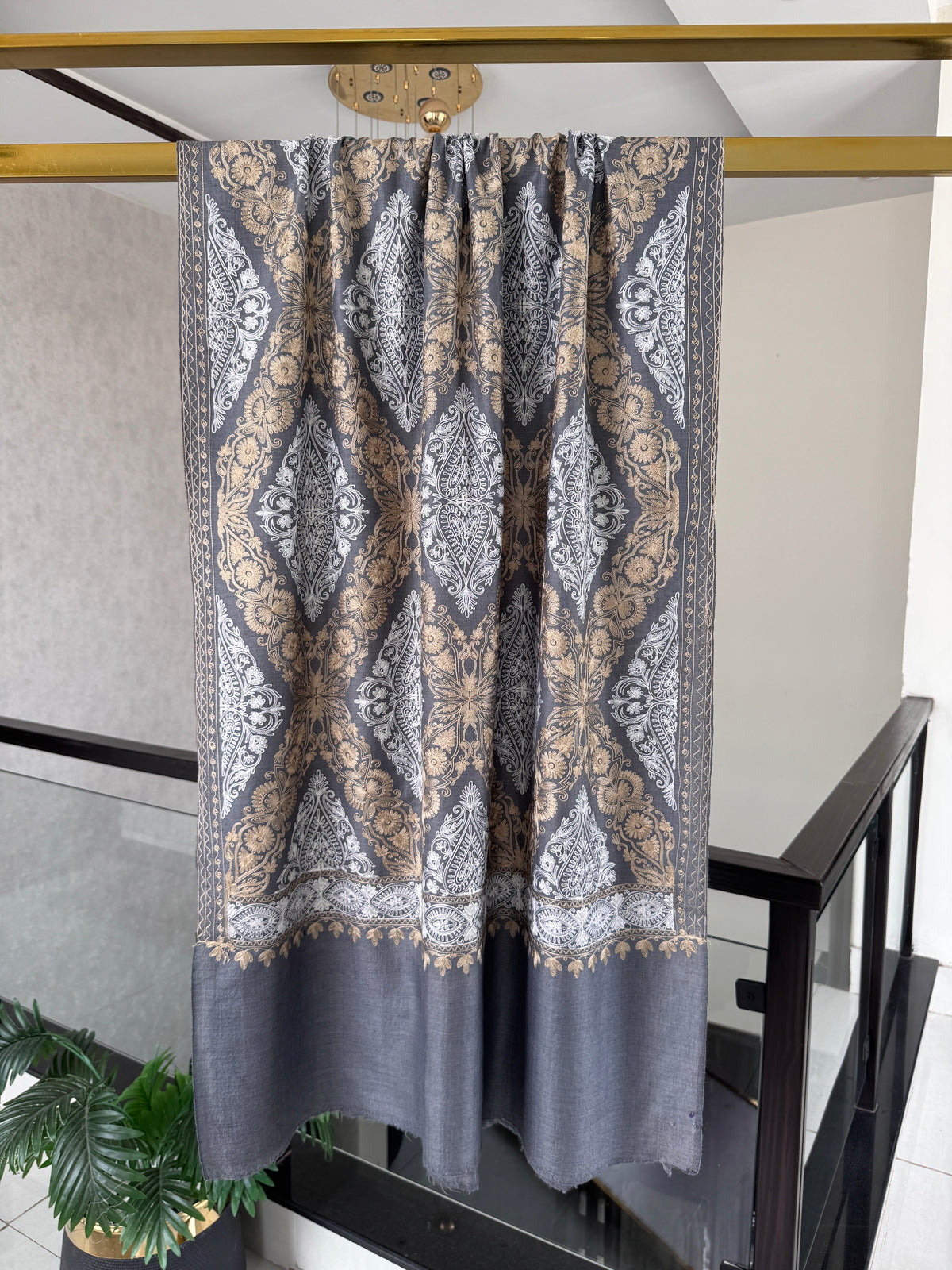 Light weight Grey Pashmina Stole 28 x 80 inches approx
