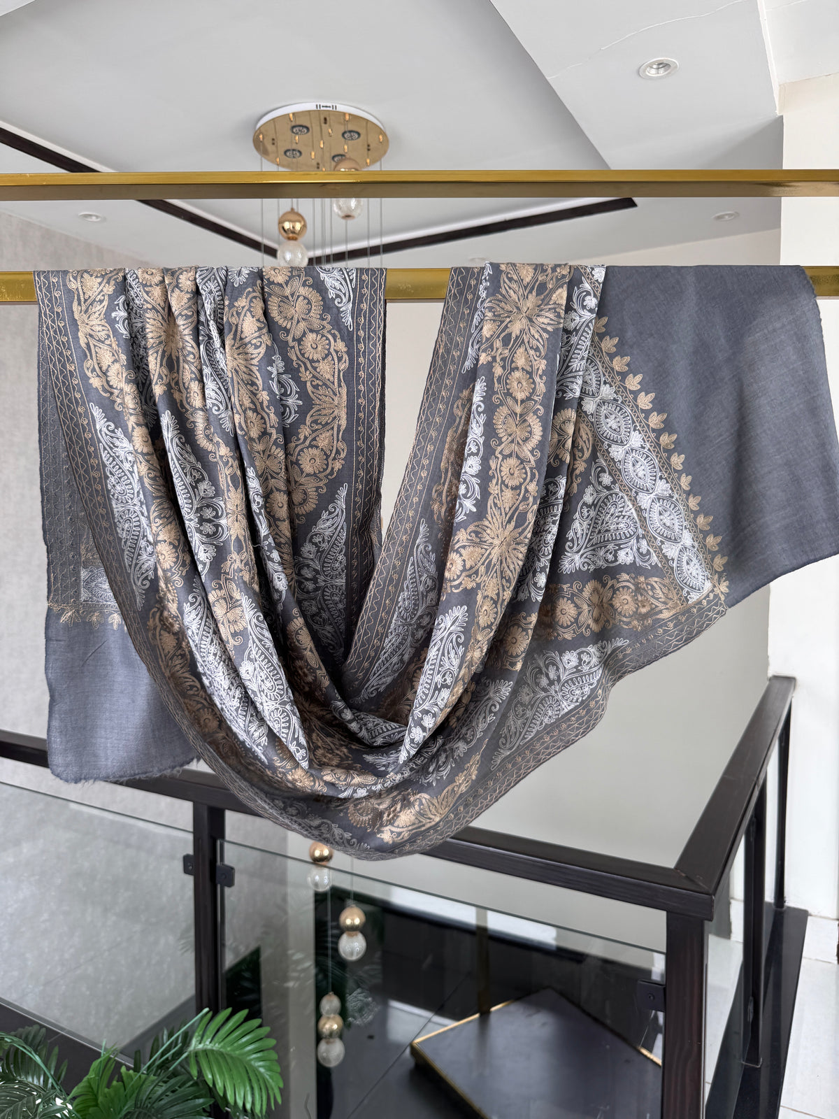 Light weight Grey Pashmina Stole 28 x 80 inches approx