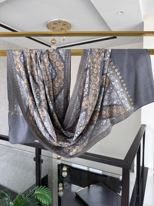 Light weight Grey Pashmina Stole 28 x 80 inches approx