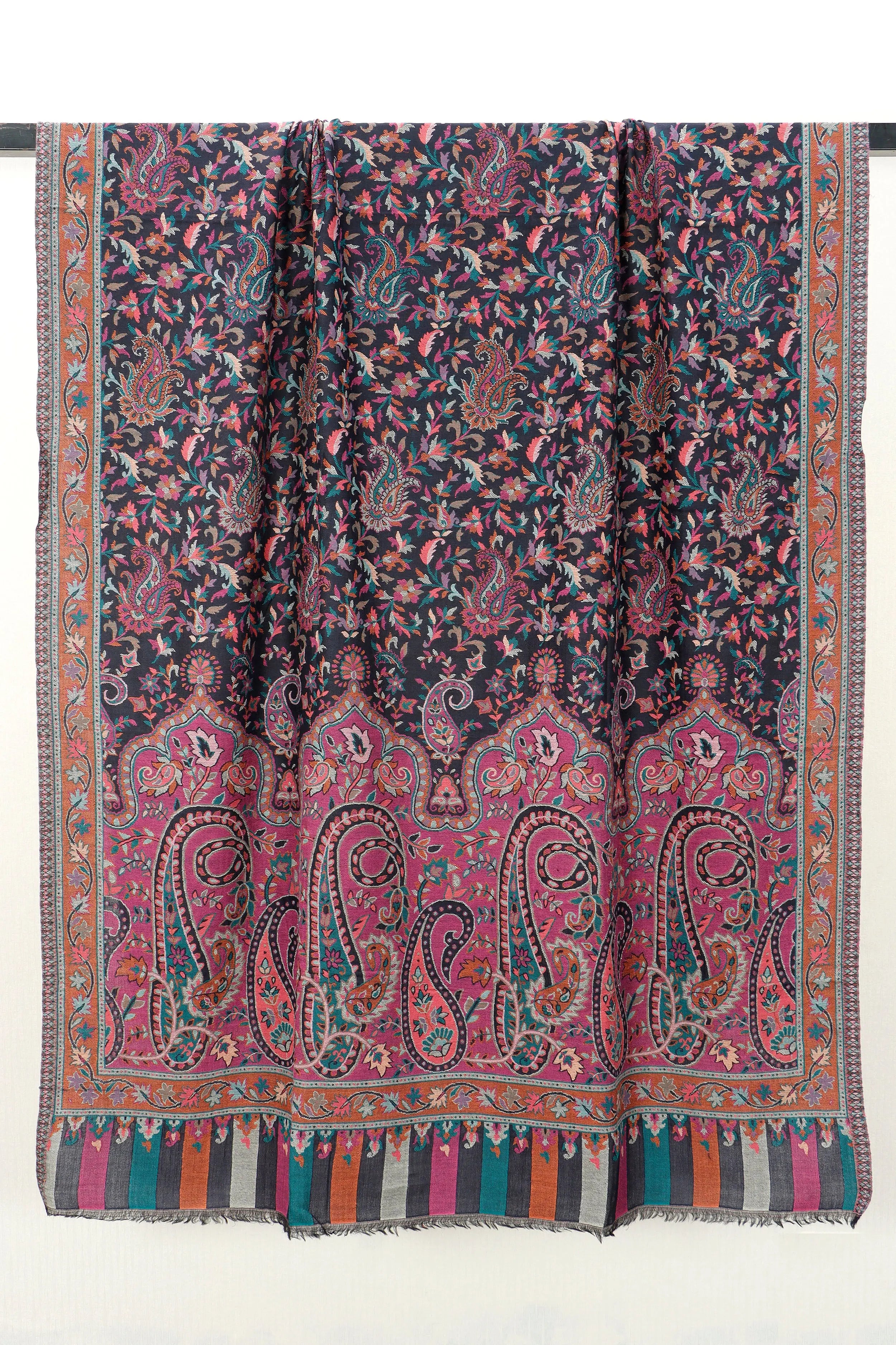 Kani Shawl Kashmiri wool collector's shawl, front view