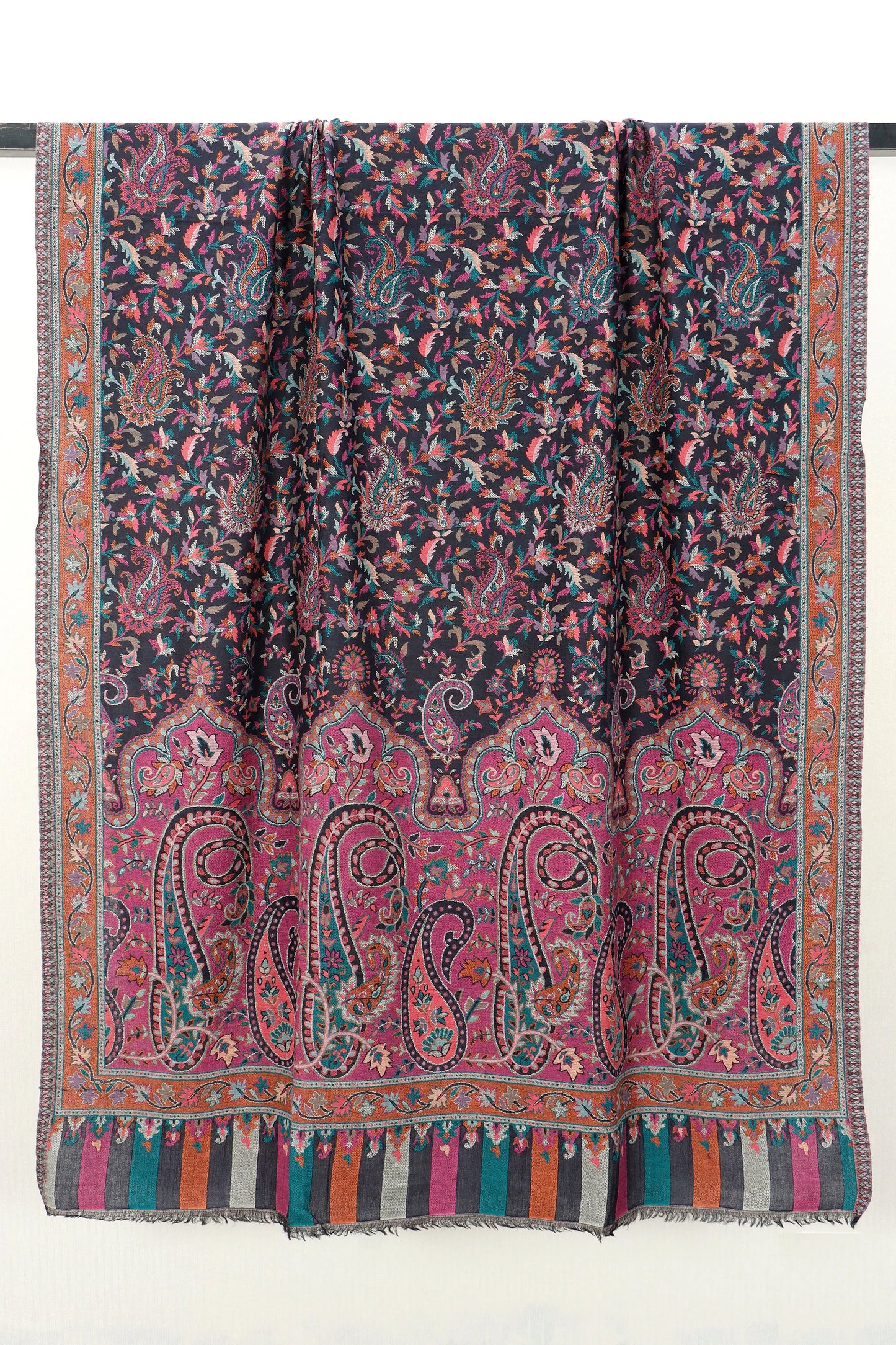 Kani Shawl Kashmiri wool collector's shawl, front view