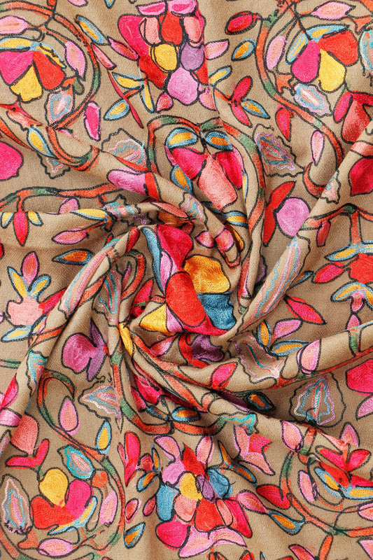 Silk Embroidered Toosh Stole – Festive Silk Stole