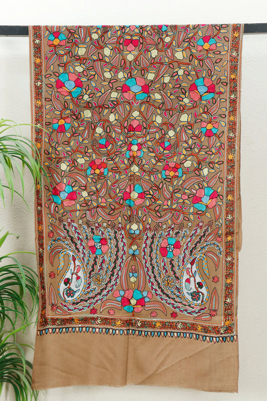 Silk Embroidered Pashmina Stole – Understated Evening Stole