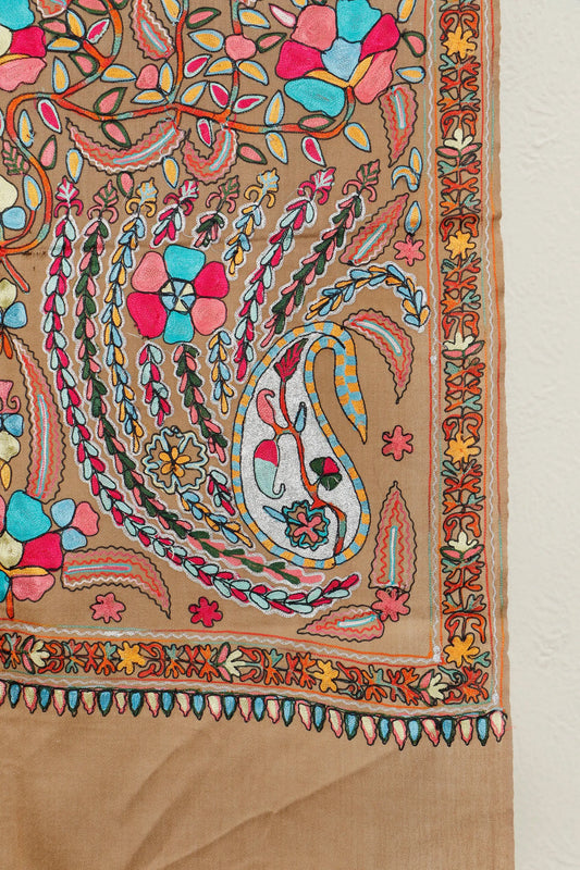 Silk Embroidered Pashmina Stole – Understated Evening Stole