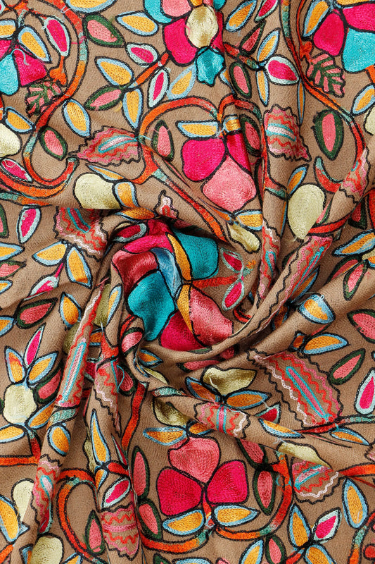 Silk Embroidered Pashmina Stole – Understated Evening Stole