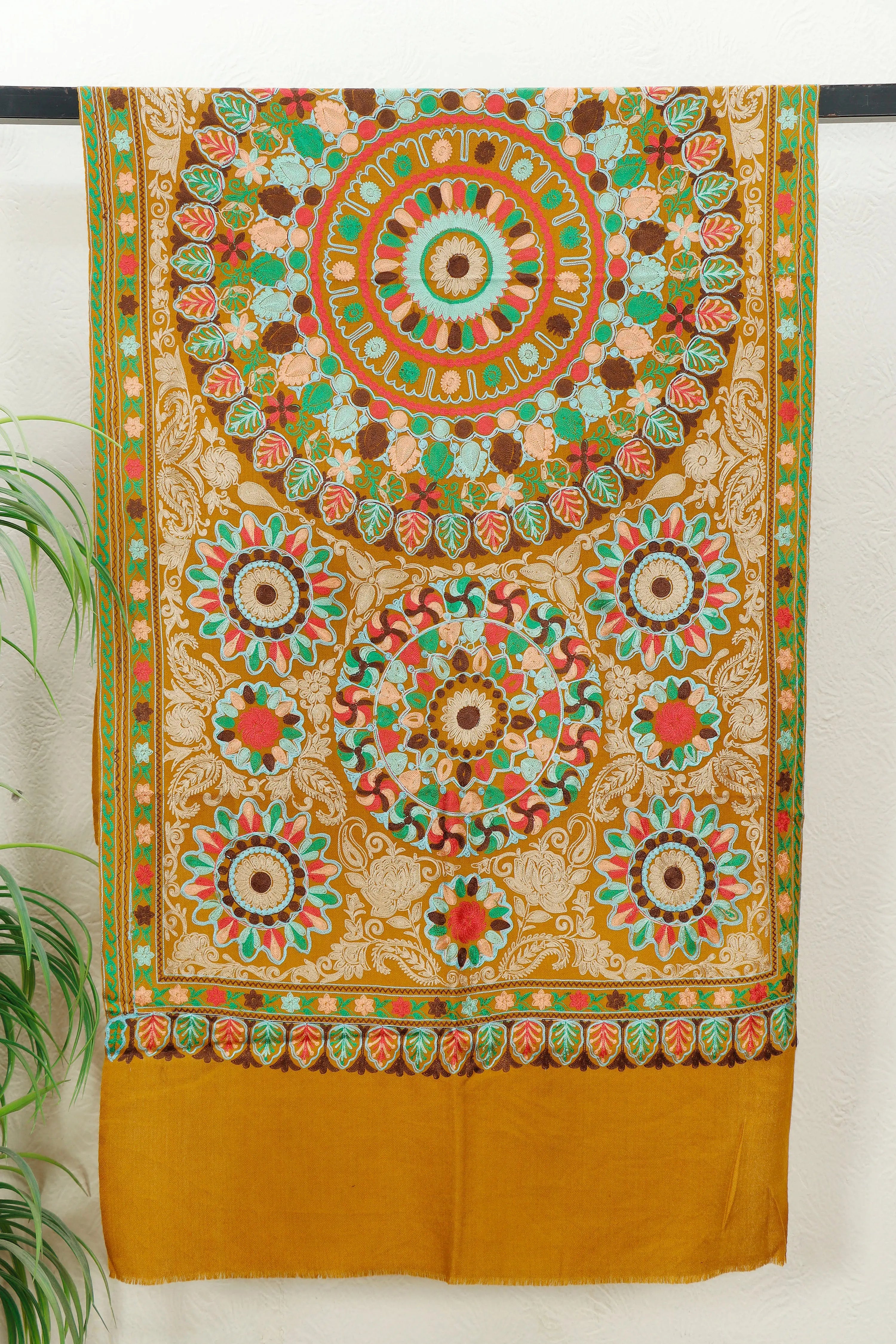 Silk Embroidered Pashmina  Stole – Versatile Handcrafted Stole