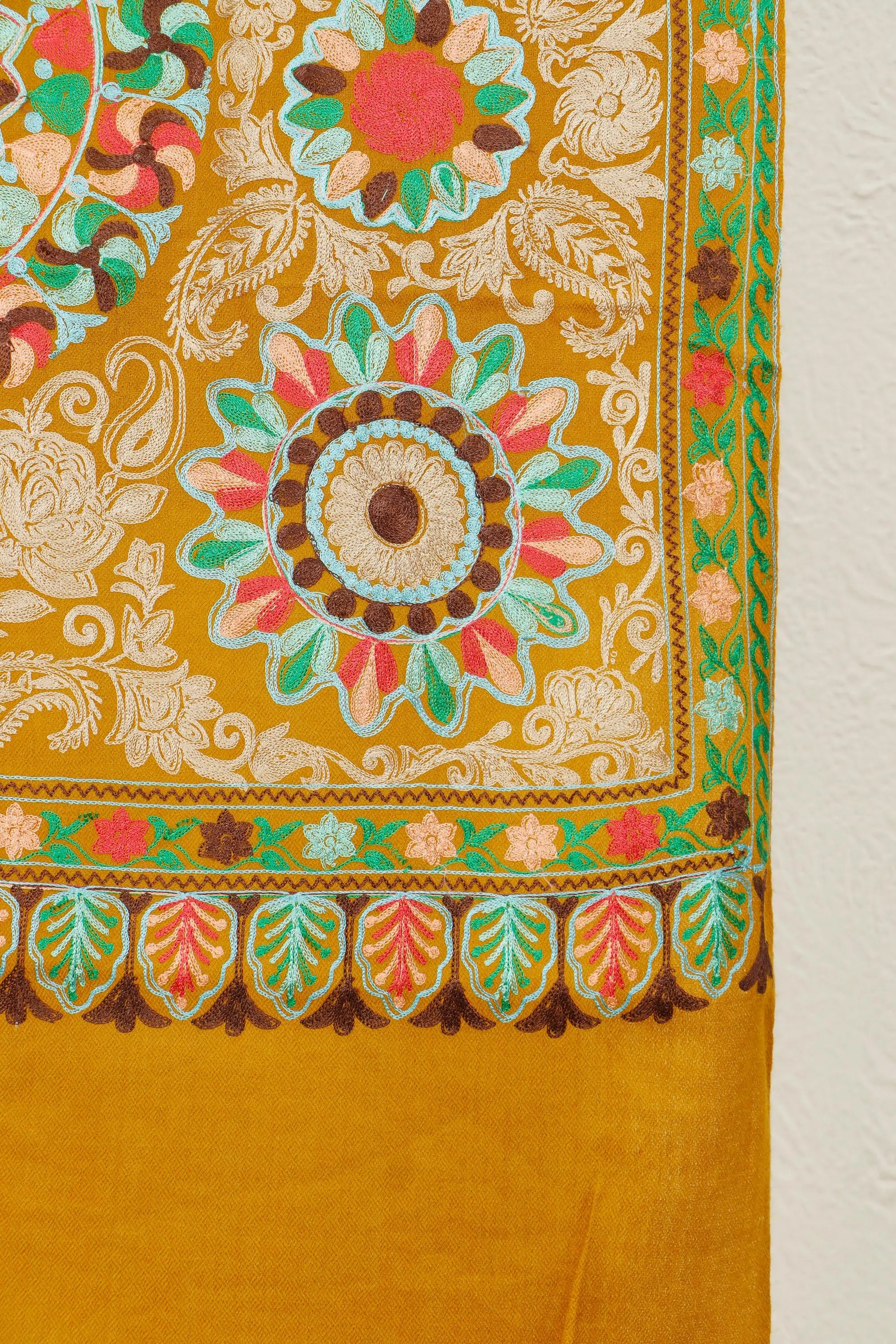 Silk Embroidered Pashmina  Stole – Versatile Handcrafted Stole