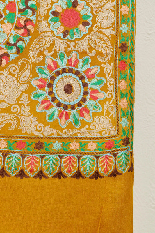Silk Embroidered Pashmina  Stole – Versatile Handcrafted Stole