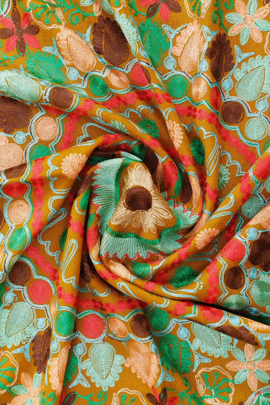 Silk Embroidered Pashmina  Stole – Versatile Handcrafted Stole