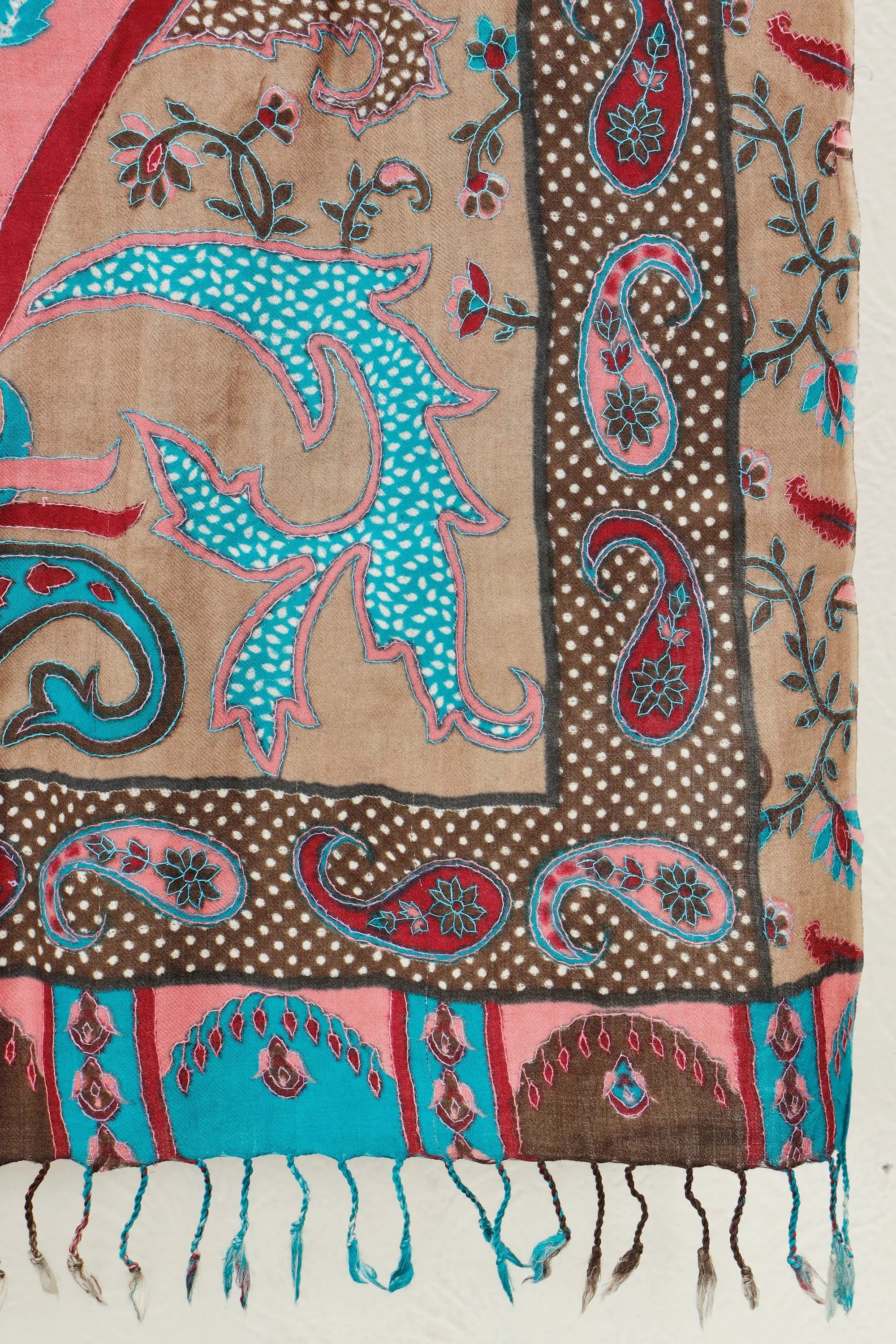 Kalamkar Stole hand-painted everyday stole, pattern detail