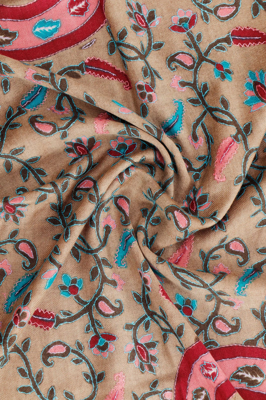 Kalamkar Stole hand-painted everyday stole, draped view