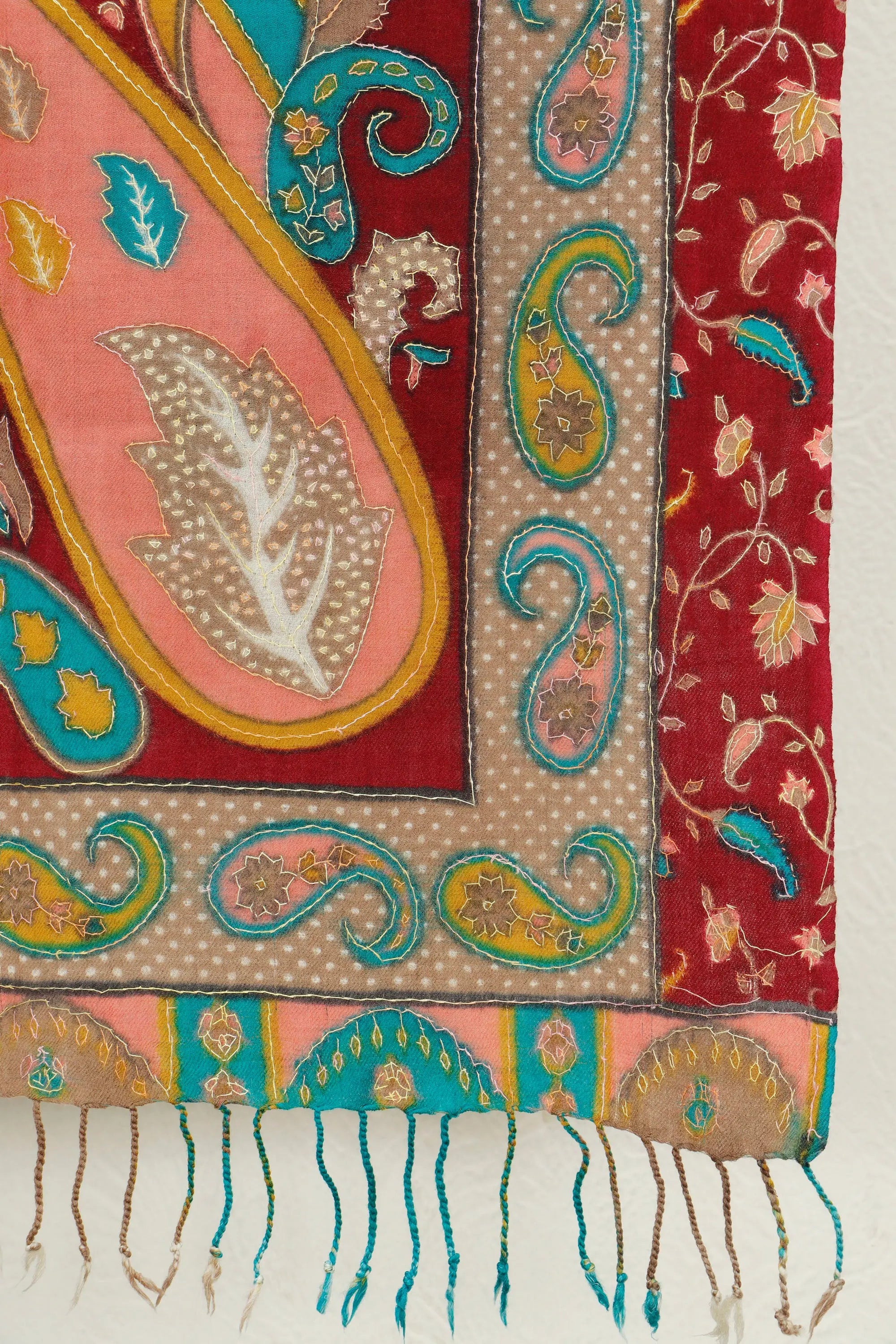 Kalamkar Stole hand-painted artistic gift stole, pattern detail