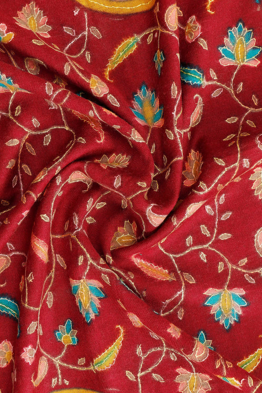 Kalamkar Stole hand-painted artistic gift stole, draped view
