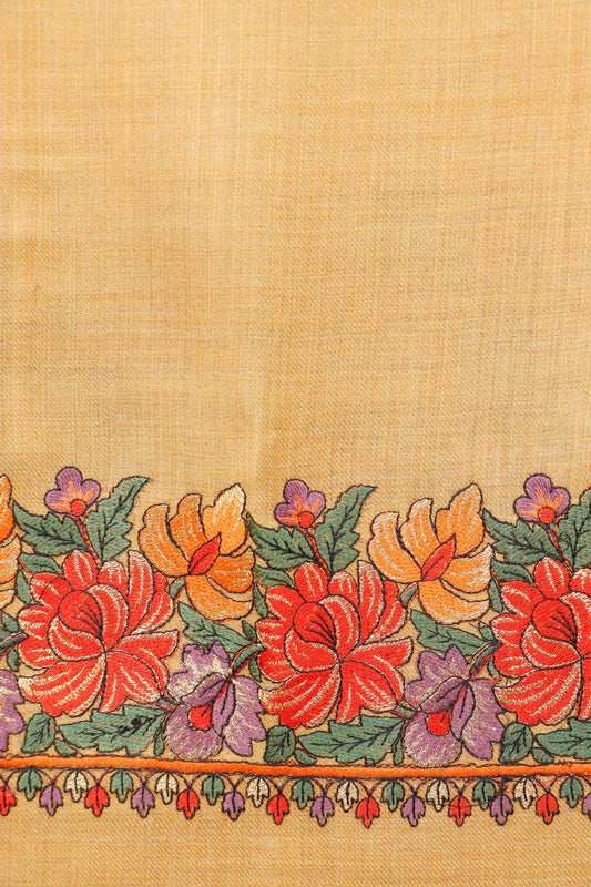Pashmina Shawl with Tilla Embroidery – Peach